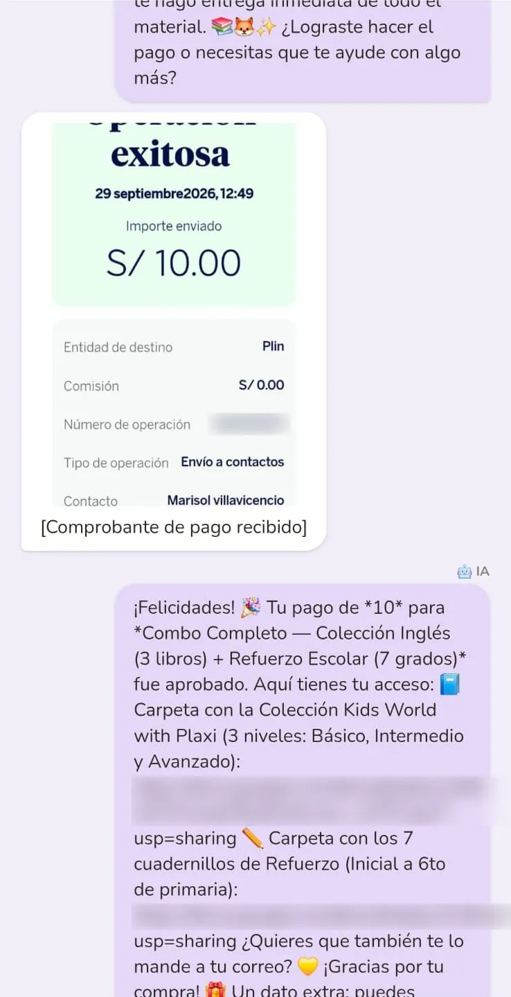 Captura real de WhatsGo: También con Plin